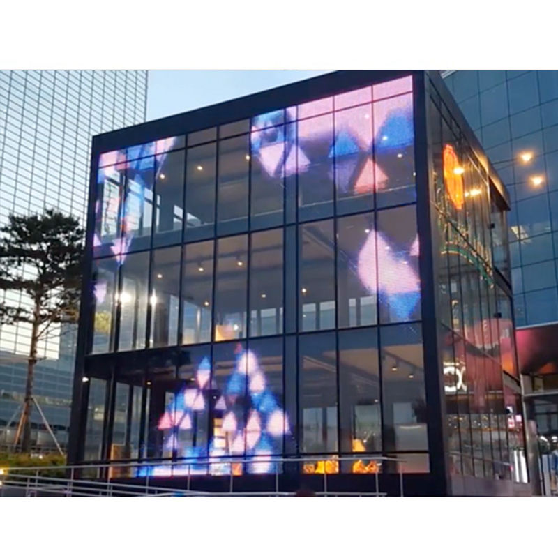 Panneau d'affichage LED transparent en verre HD P3.91-7.8 Pour l'extérieur intérieur