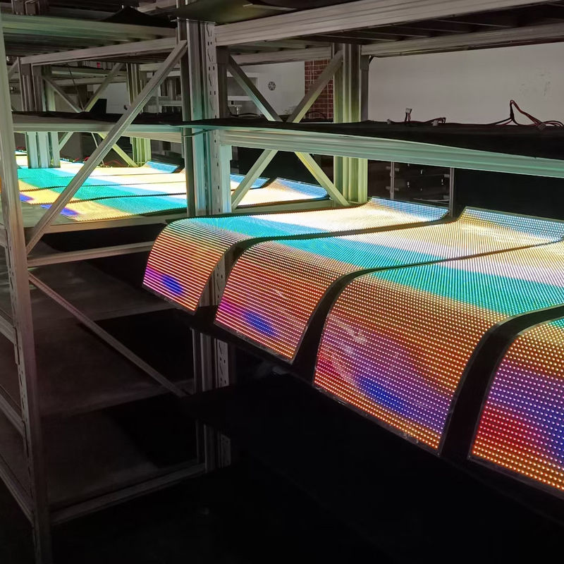 P6 P10 Panneau d'affichage à LED transparent Flexible pleine couleur pour intérieur