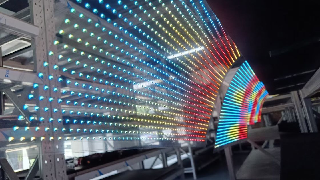 P6 P10 Panneau d'affichage à LED transparent Flexible pleine couleur pour intérieur