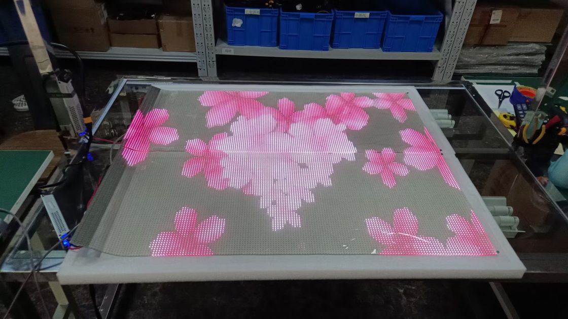 P6 P10 Panneau d'affichage à LED transparent Flexible pleine couleur pour intérieur